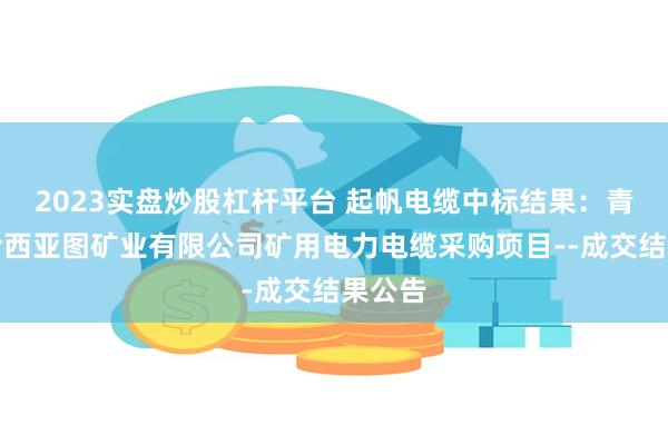 2023实盘炒股杠杆平台 起帆电缆中标结果：青海省哈西亚图矿业有限公司矿用电力电缆采购项目--成交结果公告